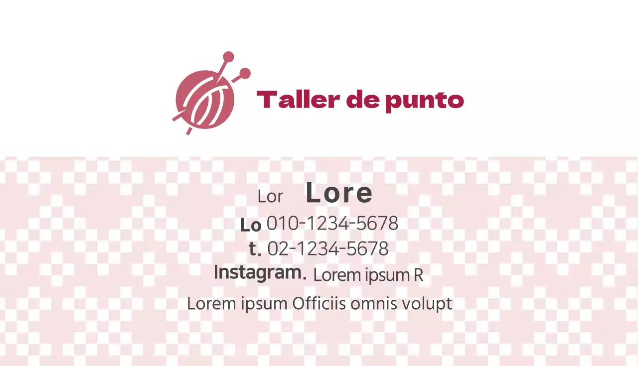 Tarjeta de visita autoilustrada de taller de punto