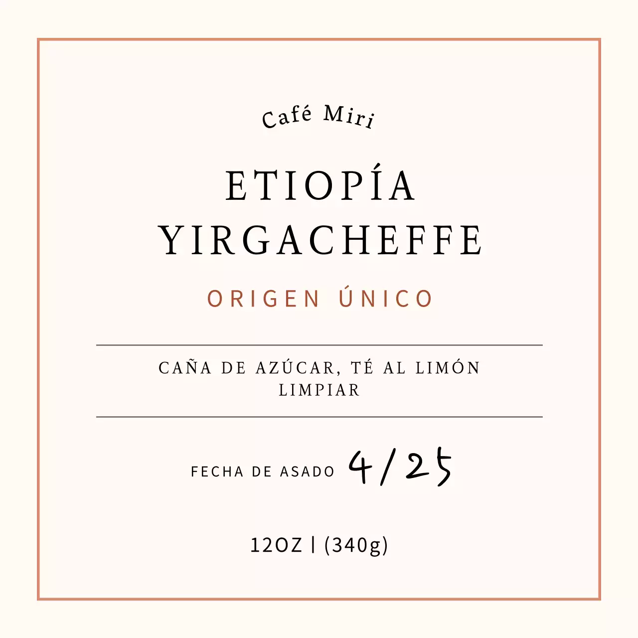 Etiquetas adhesivas de granos de café