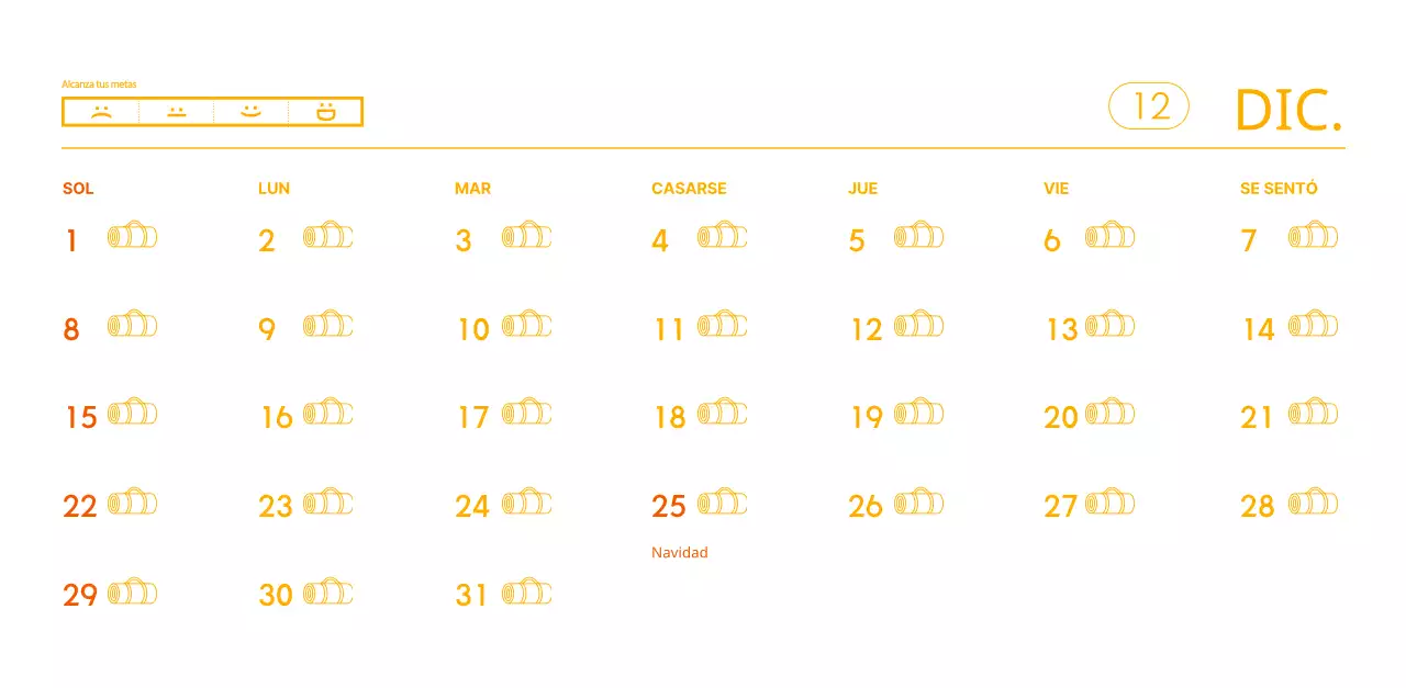 Calendarios naranjas para regalar cuando promocione su estudio de yoga