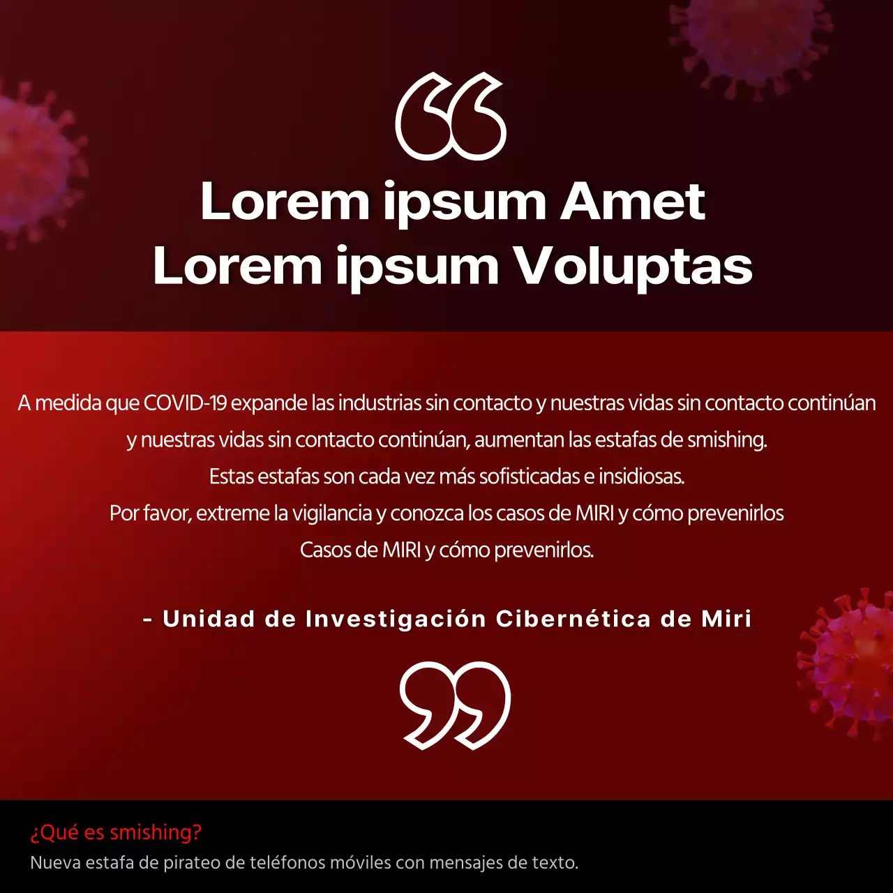 Alertas de smishing rojas y negras