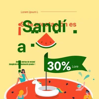 Ofertas de verano en amarillo e ilustraciones de sandías