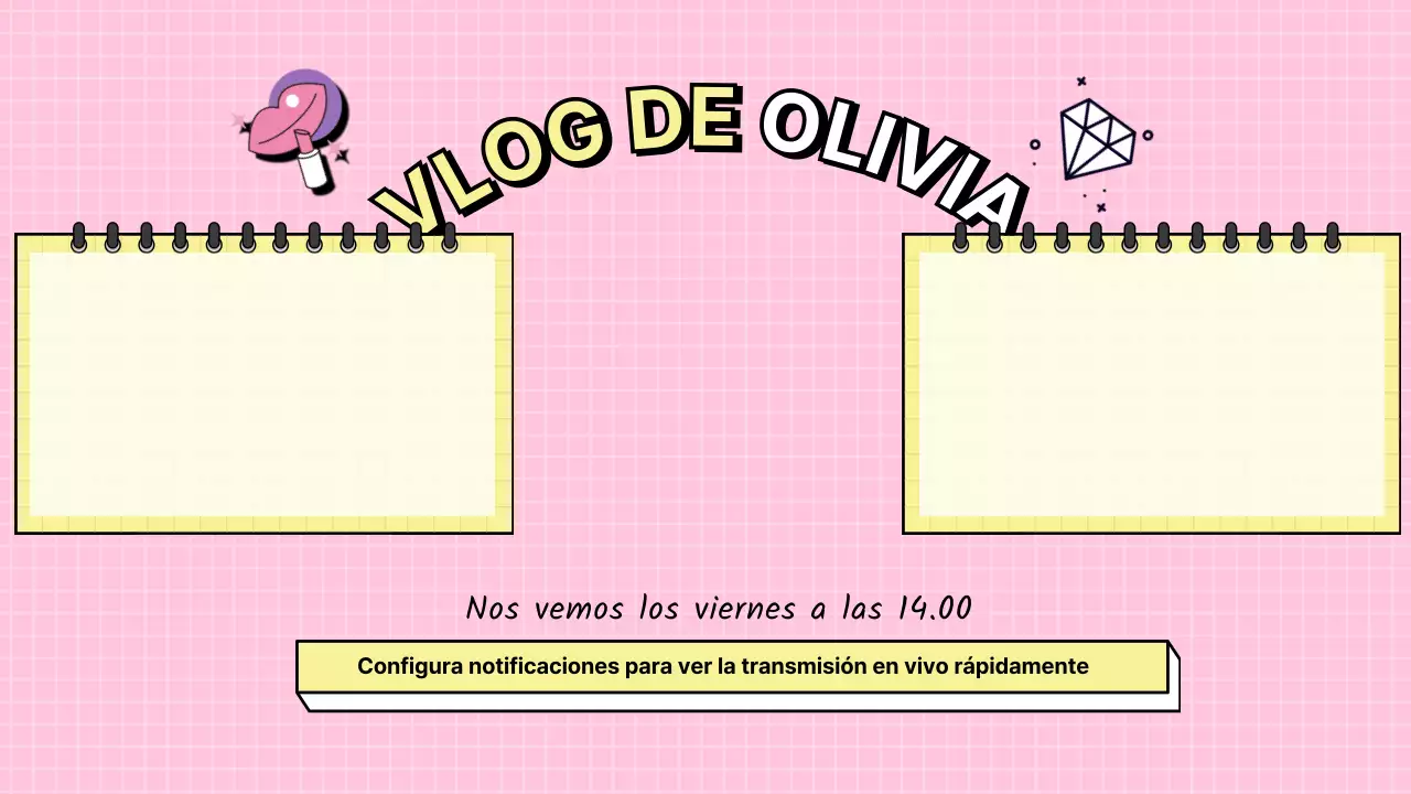 Última página de suscripción a YouTube en un marco de diario con un fondo de cuadros rosas