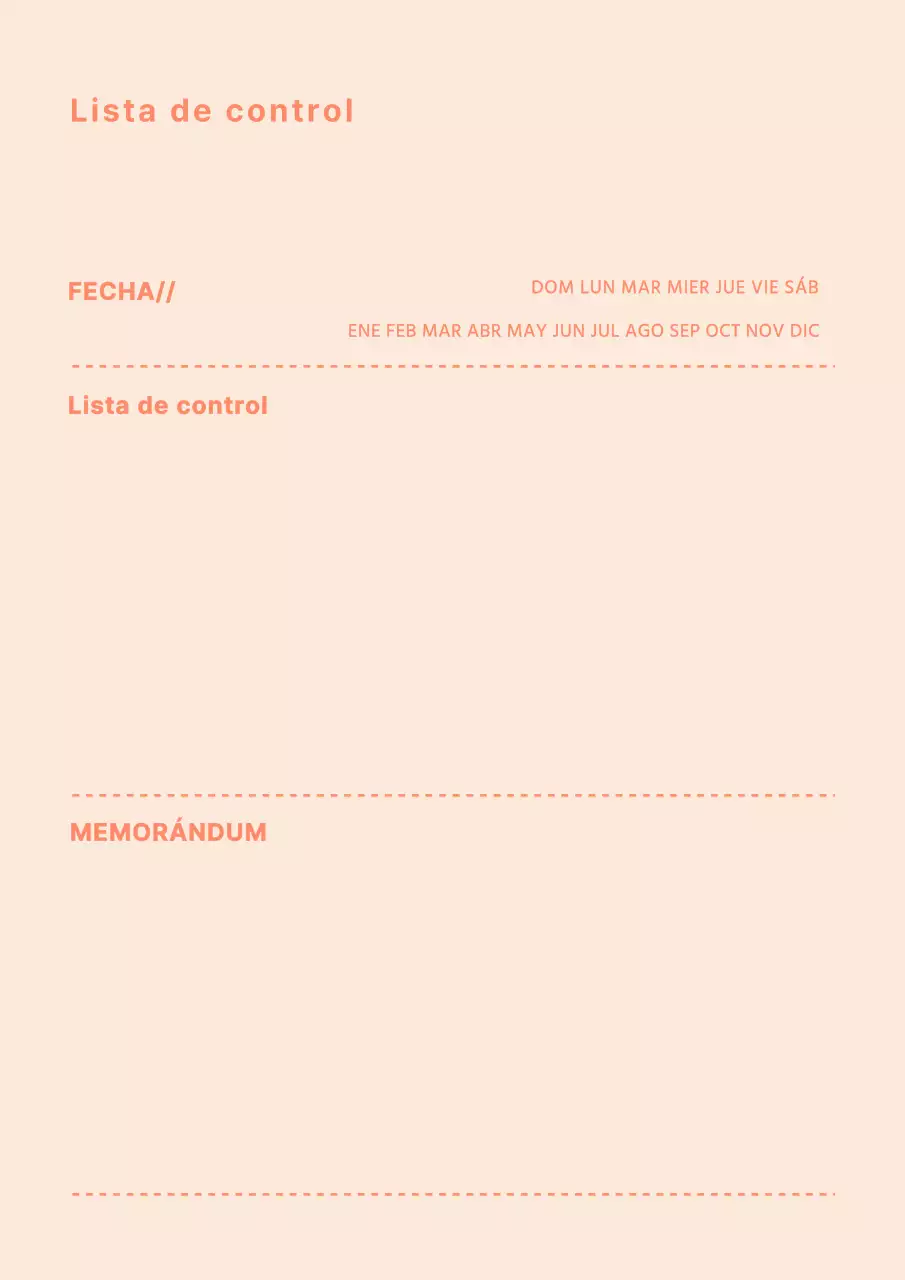 Lista de puntos con un concepto minimalista en naranja