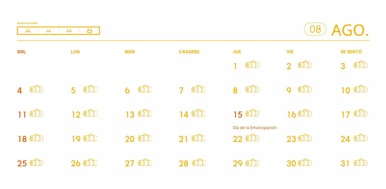 Calendarios naranjas para regalar cuando promocione su estudio de yoga