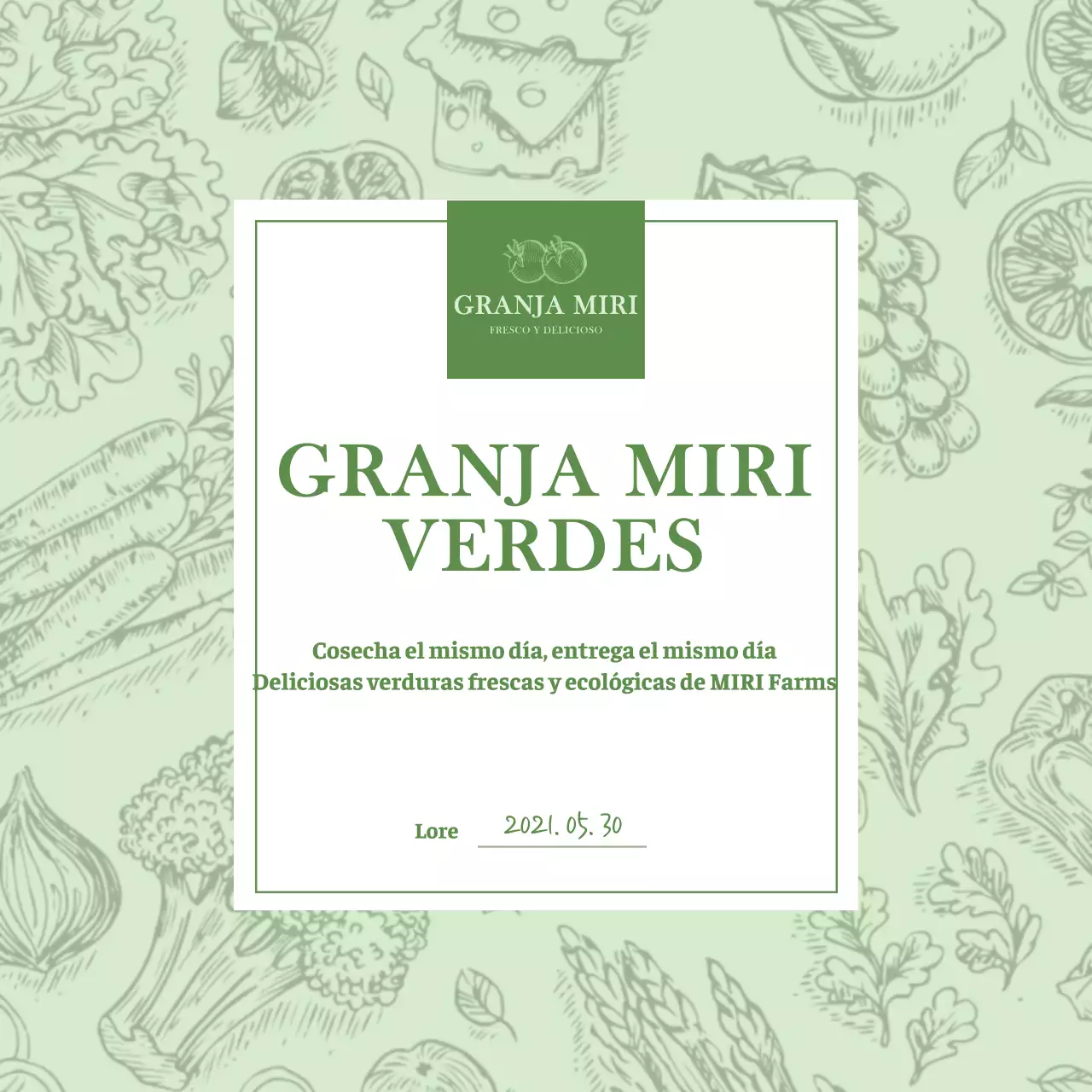 Tarjeta postal que ilustra verduras en chartreuse