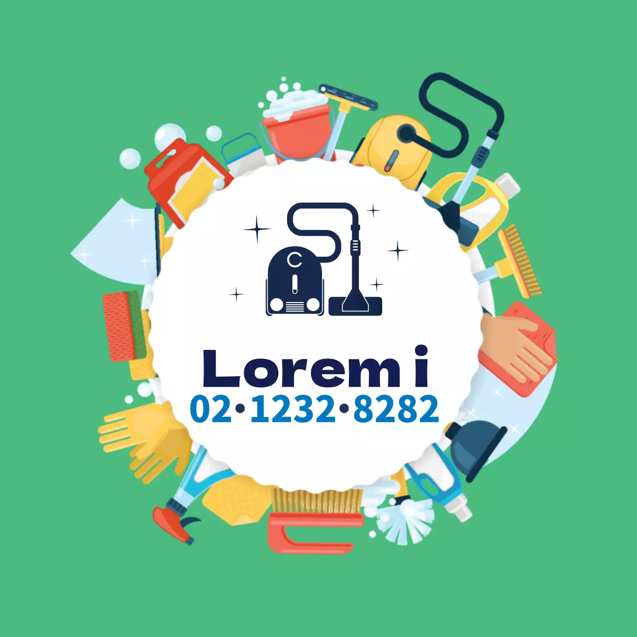 Ilustración verde lindo servicio de limpieza promoción de la limpieza