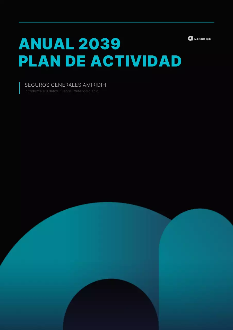 Plan de empresa de concepto sencillo en azul claro y negro