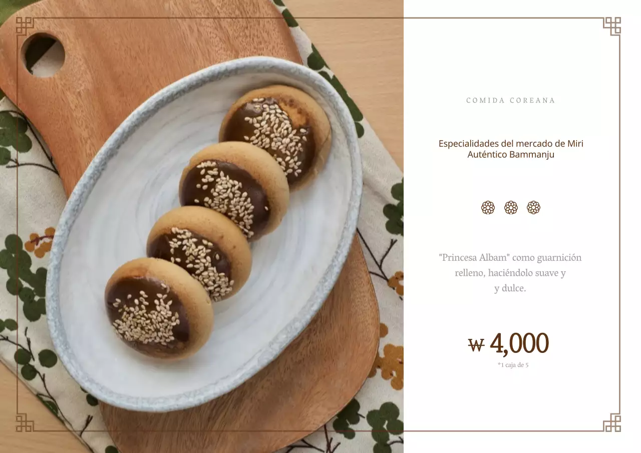 Cartel horizontal de comida tradicional de mercado en marrón