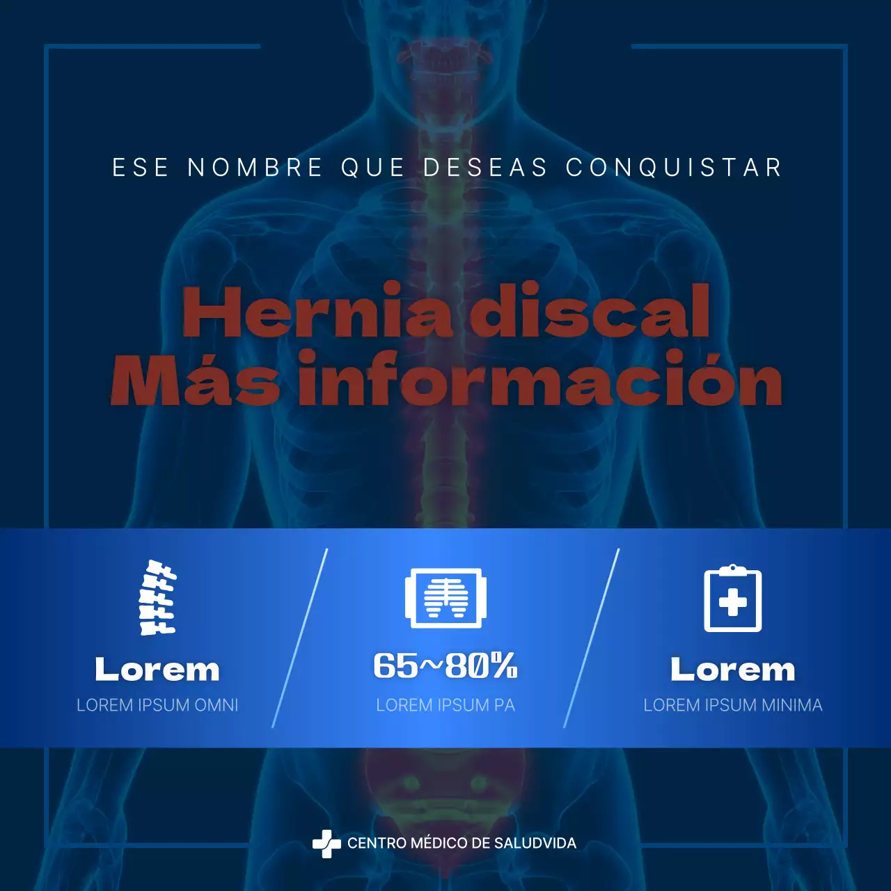 Sobre la hernia discal moderna azul y azul marino