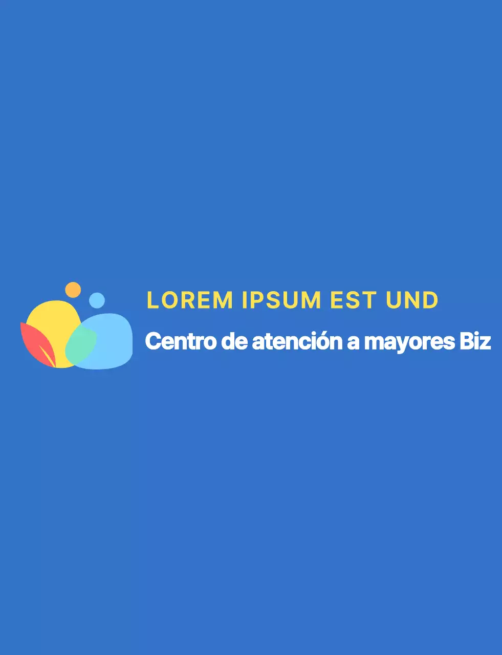 Logotipo de símbolo humano redondeado y sencillo con combinaciones de colores azules y vivos para el personal de un centro asistencial.