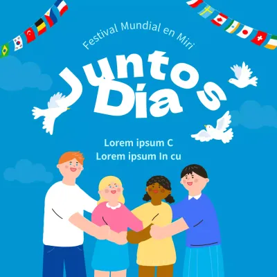 Contenido del cartel celeste del Festival del Día Mundial