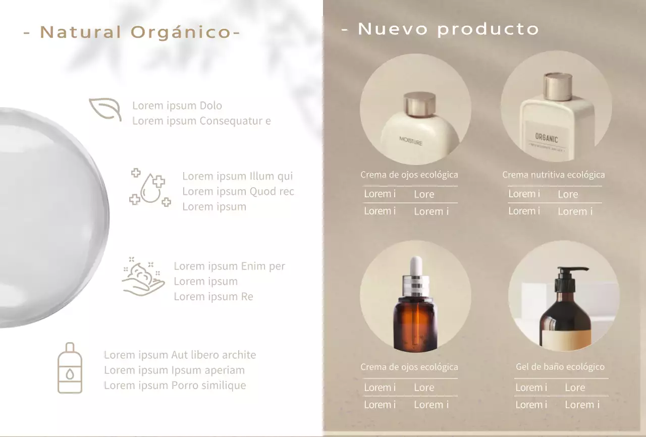 Postal promocional sencilla de cosméticos beige