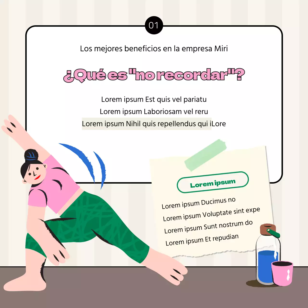 Tarjeta rosa y verde de ventajas para la empresaNoticias