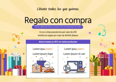 Cheque regalo para la compra de productos