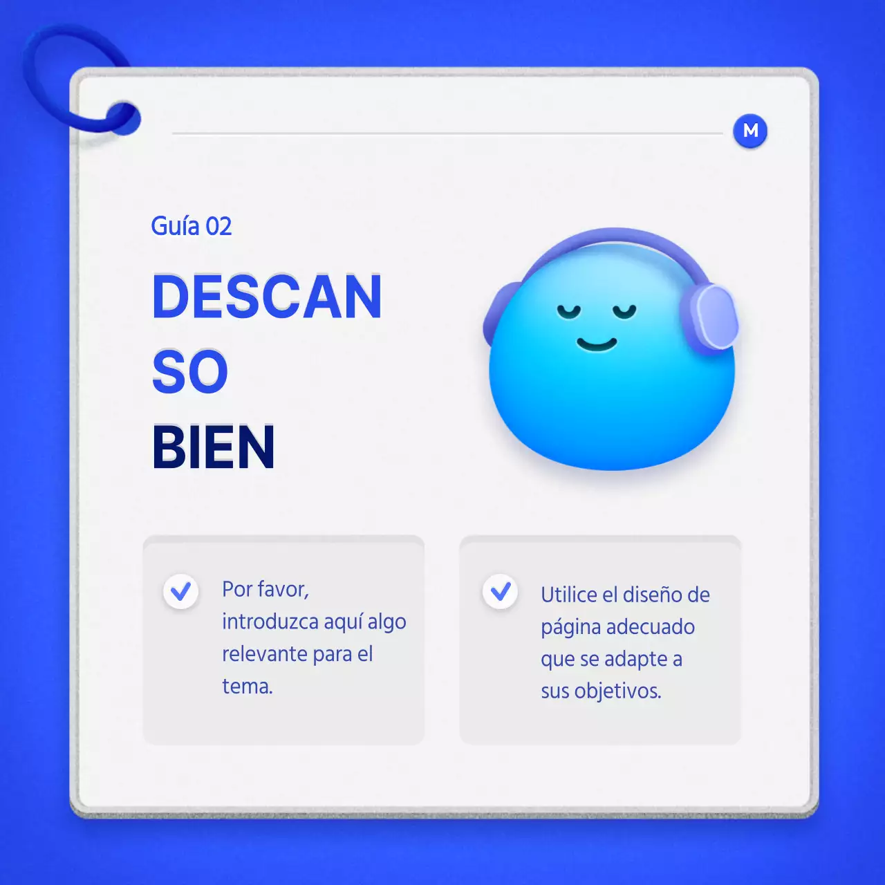 Una cuidada guía de cuidados a domicilio con un concepto de ficha azul