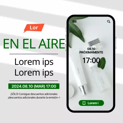 Vivir comprando cosméticos en un marco de móvil verde y negro