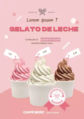 Resaltar las fotos rosas para promocionar los helados limpios
