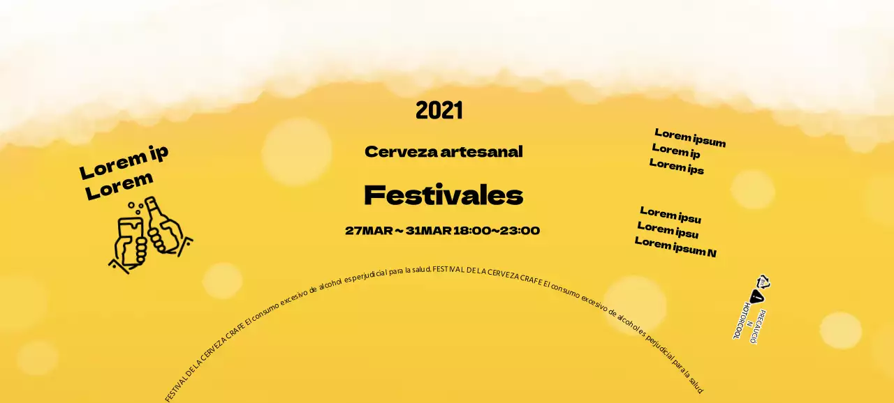 Espuma amarilla ilustración fiesta de la cerveza artesana