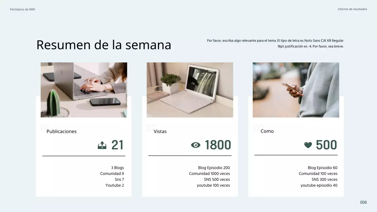 Registro de actividades sencillo y de color azul claro