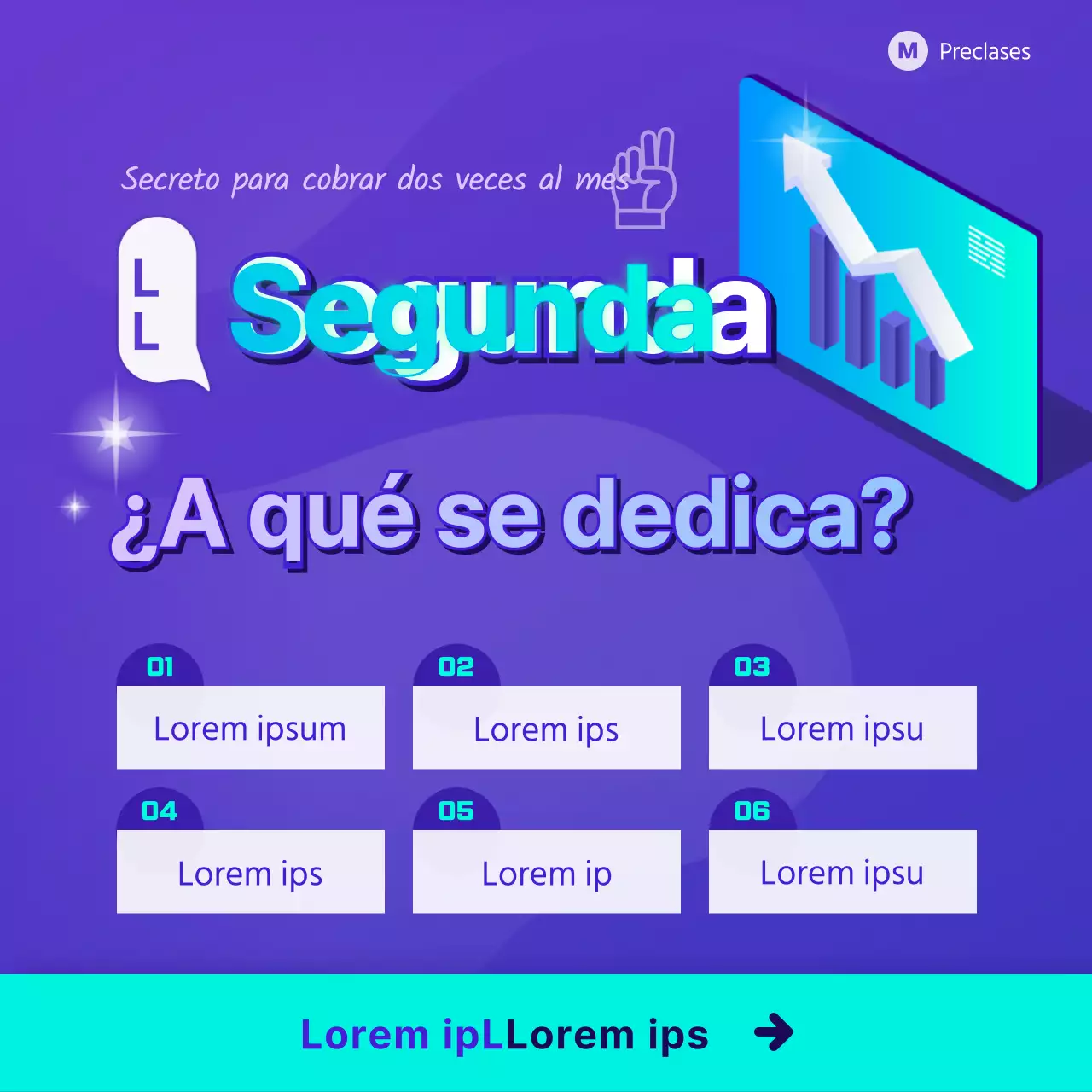 Un sencillo feed de Instagram de superación personal en azul cielo púrpura