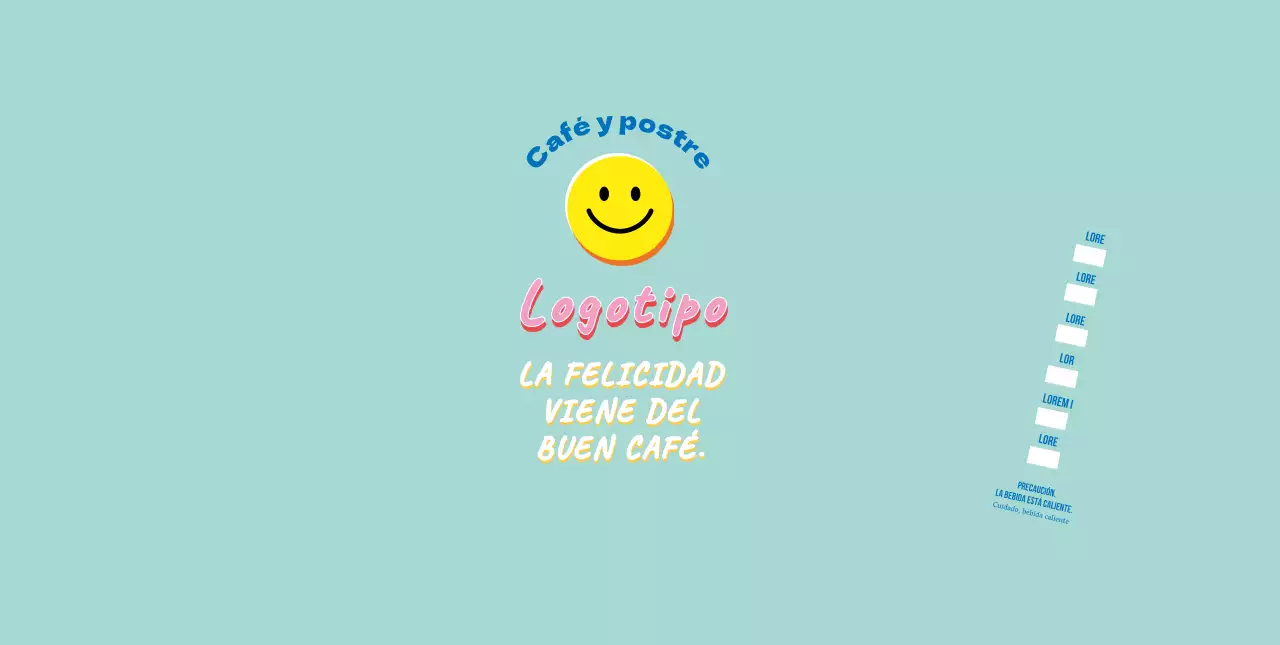 Azul linda ilustración Lettering Cafe