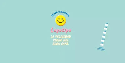 Azul linda ilustración Lettering Cafe