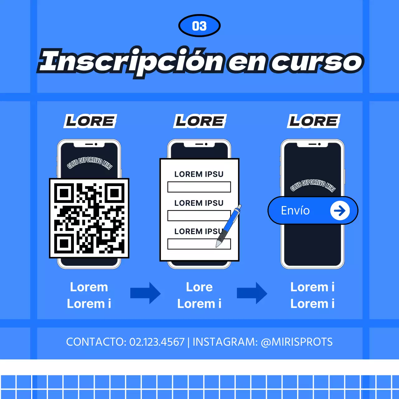 Captación de socios para un club deportivo con un concepto de pista de bádminton azul