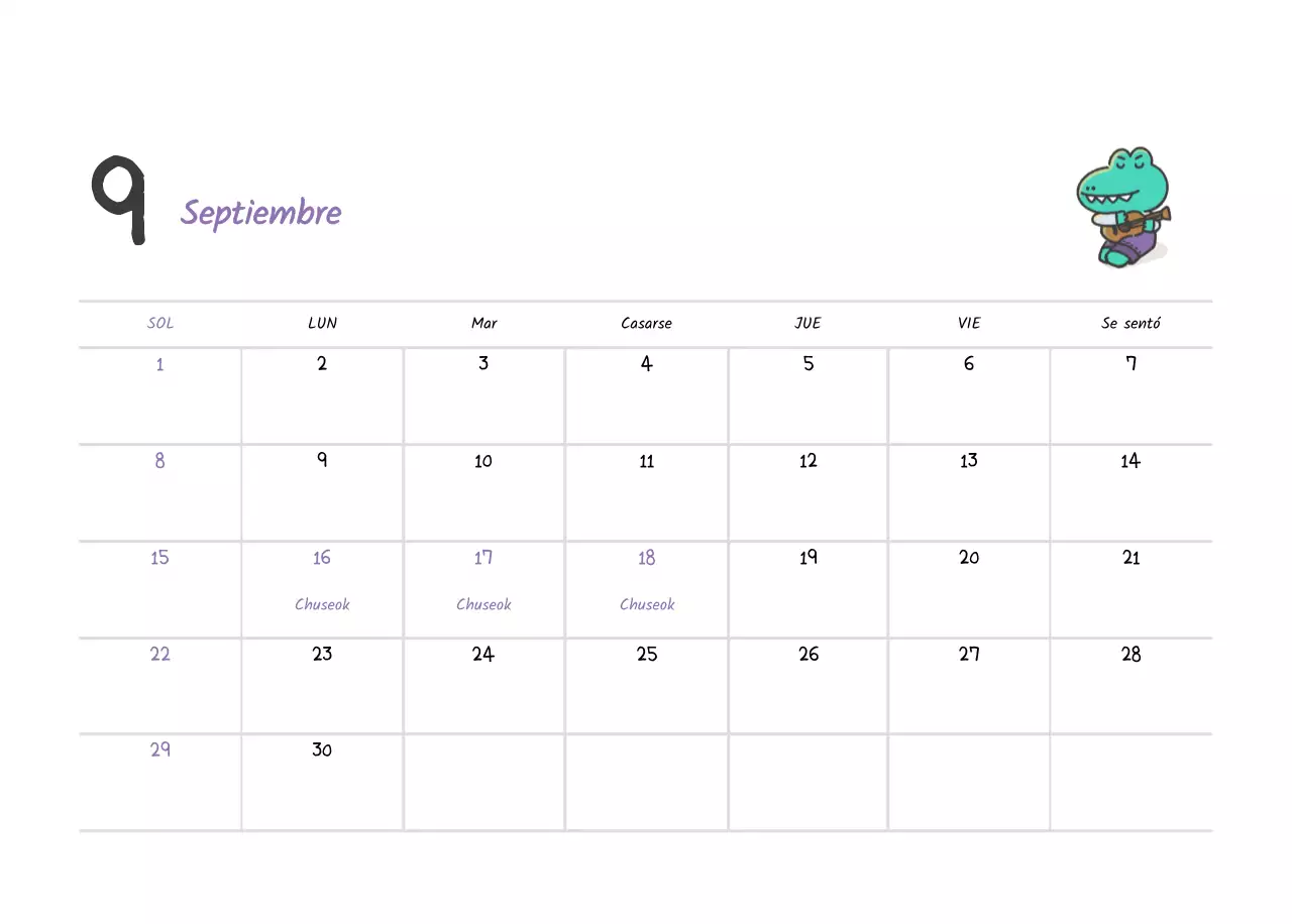Un calendario con un bonito concepto de ilustración de Argo