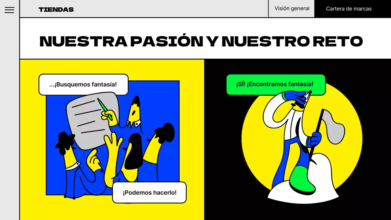 Ilustración pop concepto cartera de marca en colores fluorescentes