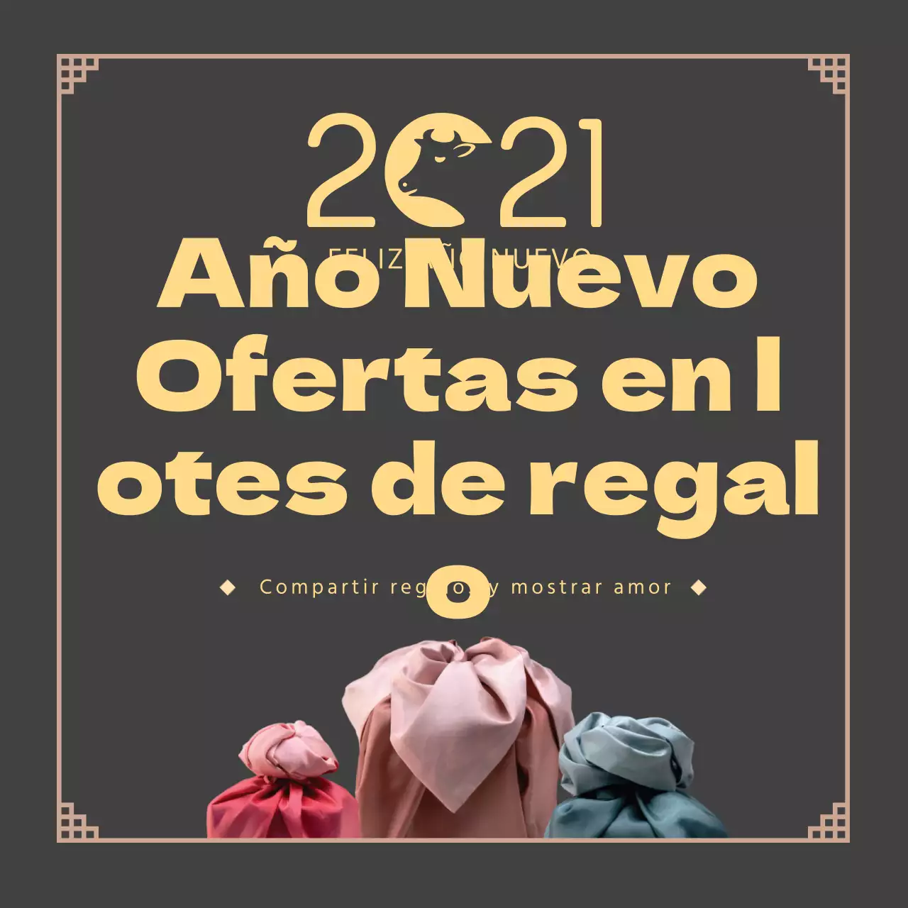 foto beige logotipo tradicional felicitación año nuevo