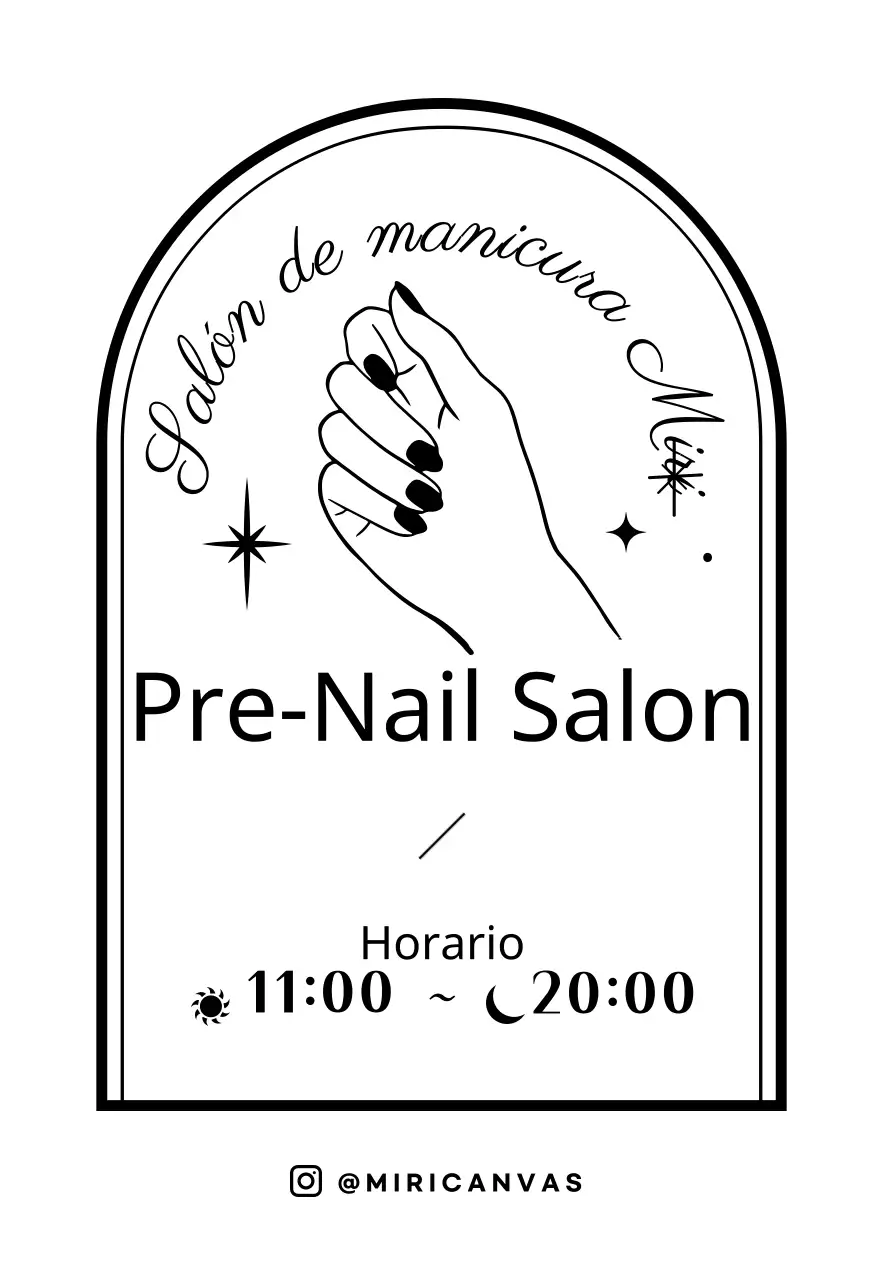 Insignia estilo salón de manicura en mano ilustración