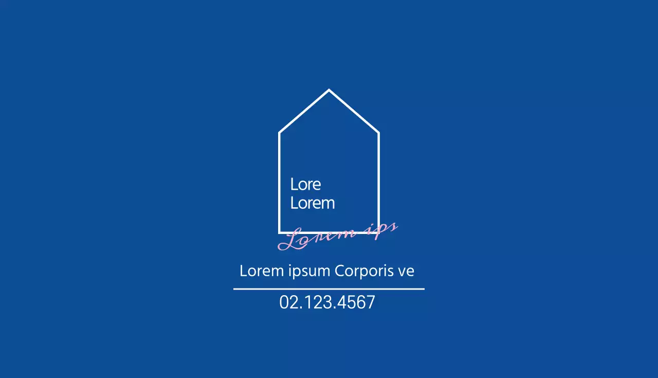 Ilustración azul logotipo tarjeta de visita inmobiliaria