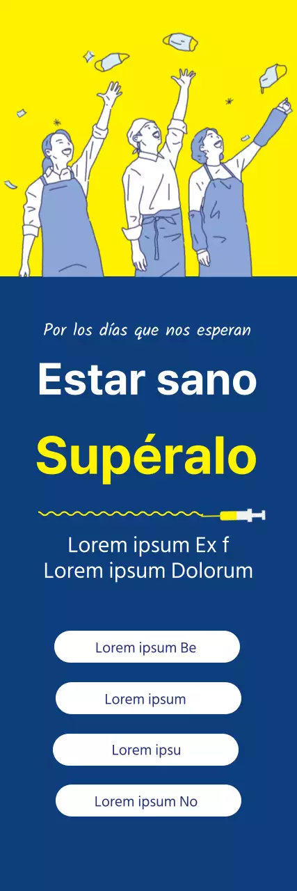 amarillo azul marino ilustración limpio corona vacuna