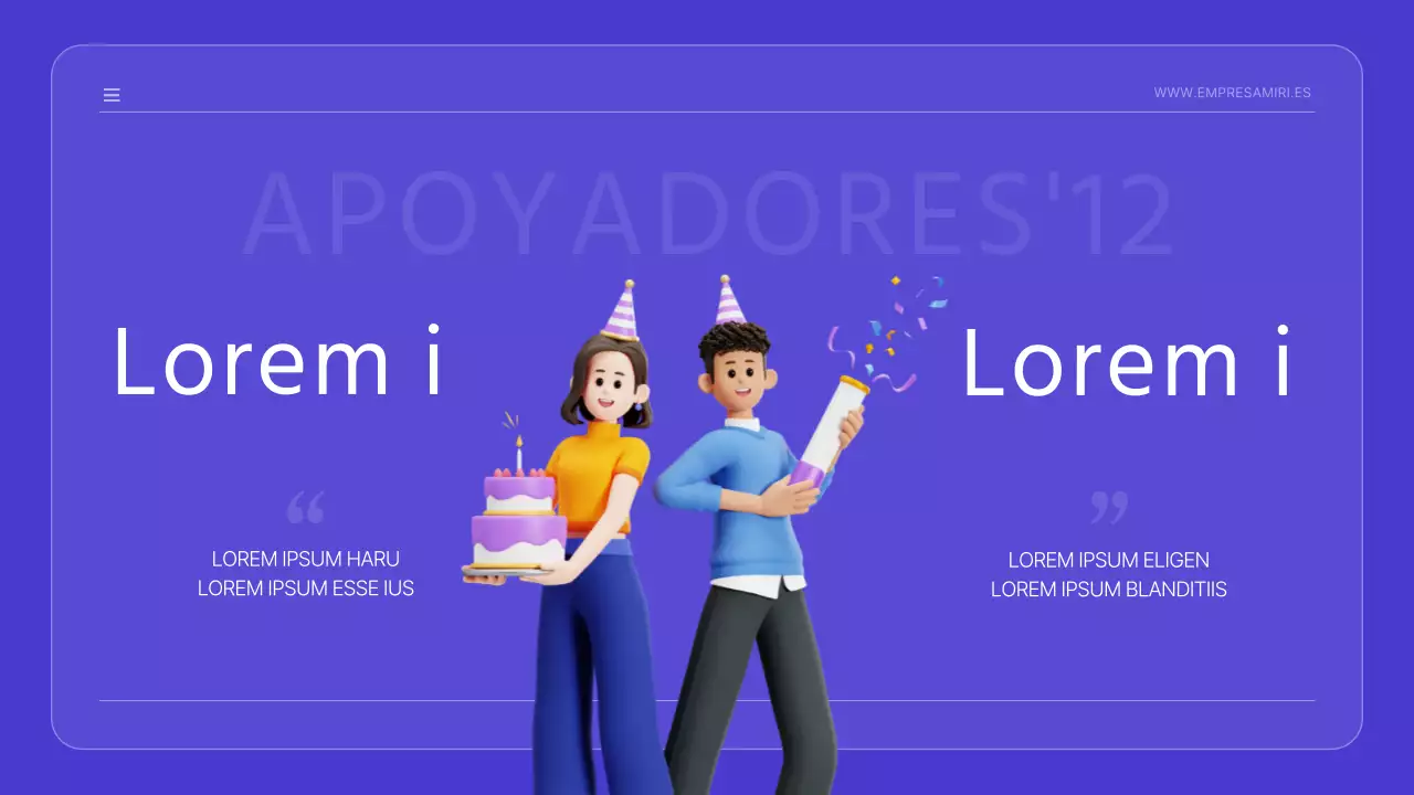 Anuncio de lanzamiento kitsch con simpáticas ilustraciones azules