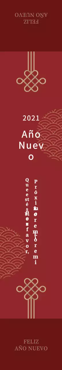 Embalaje tradicional de Año Nuevo con ilustración en rojo