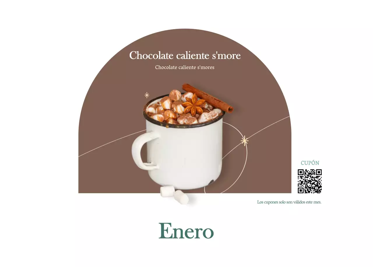 Calendario de cafés con recomendaciones de bebidas del mes