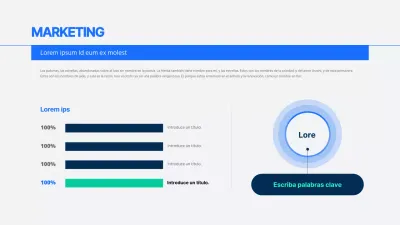 Gráfico de barras de cifras de negocios en azul y menta