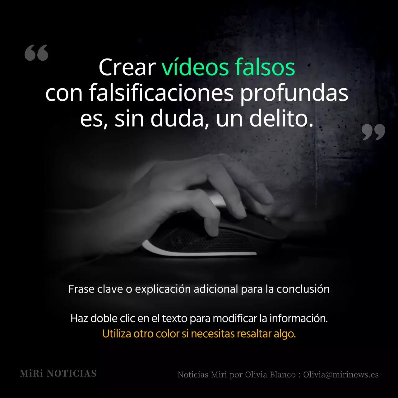 Deepfake crimen en blanco y negro CardNews