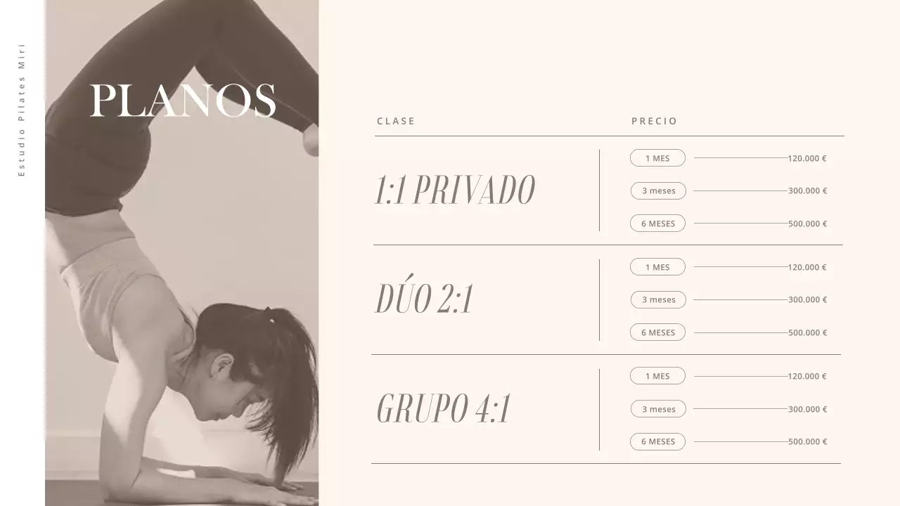 Una moderna introducción al Pilates en beige y marrón