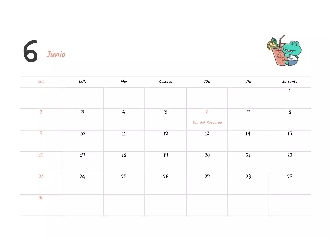 Un calendario con un bonito concepto de ilustración de Argo