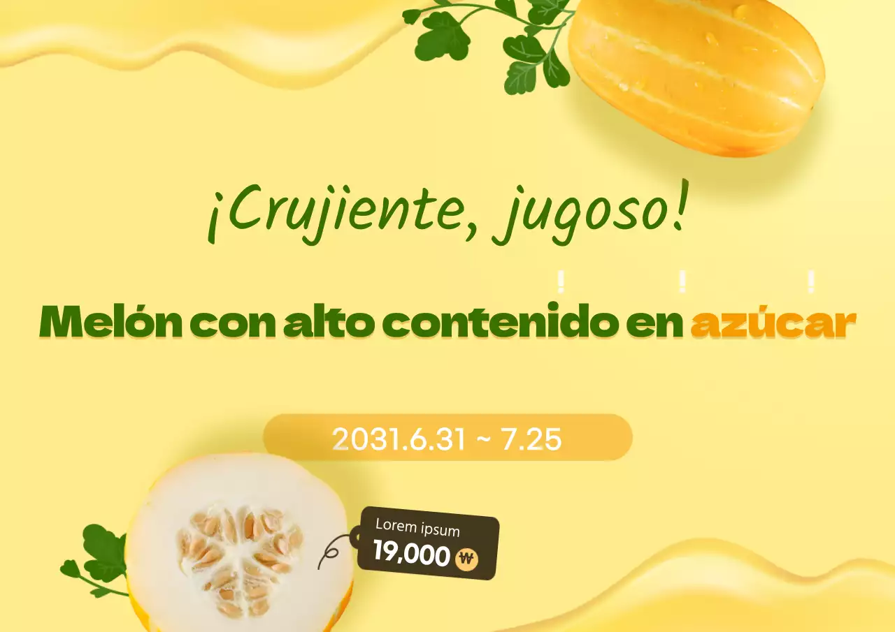 Promover los melones amarillos y verdes de temporada