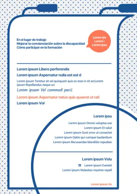 Silla de ruedas con líneas azules Cartel de sensibilización sobre la discapacidad en el lugar de trabajo