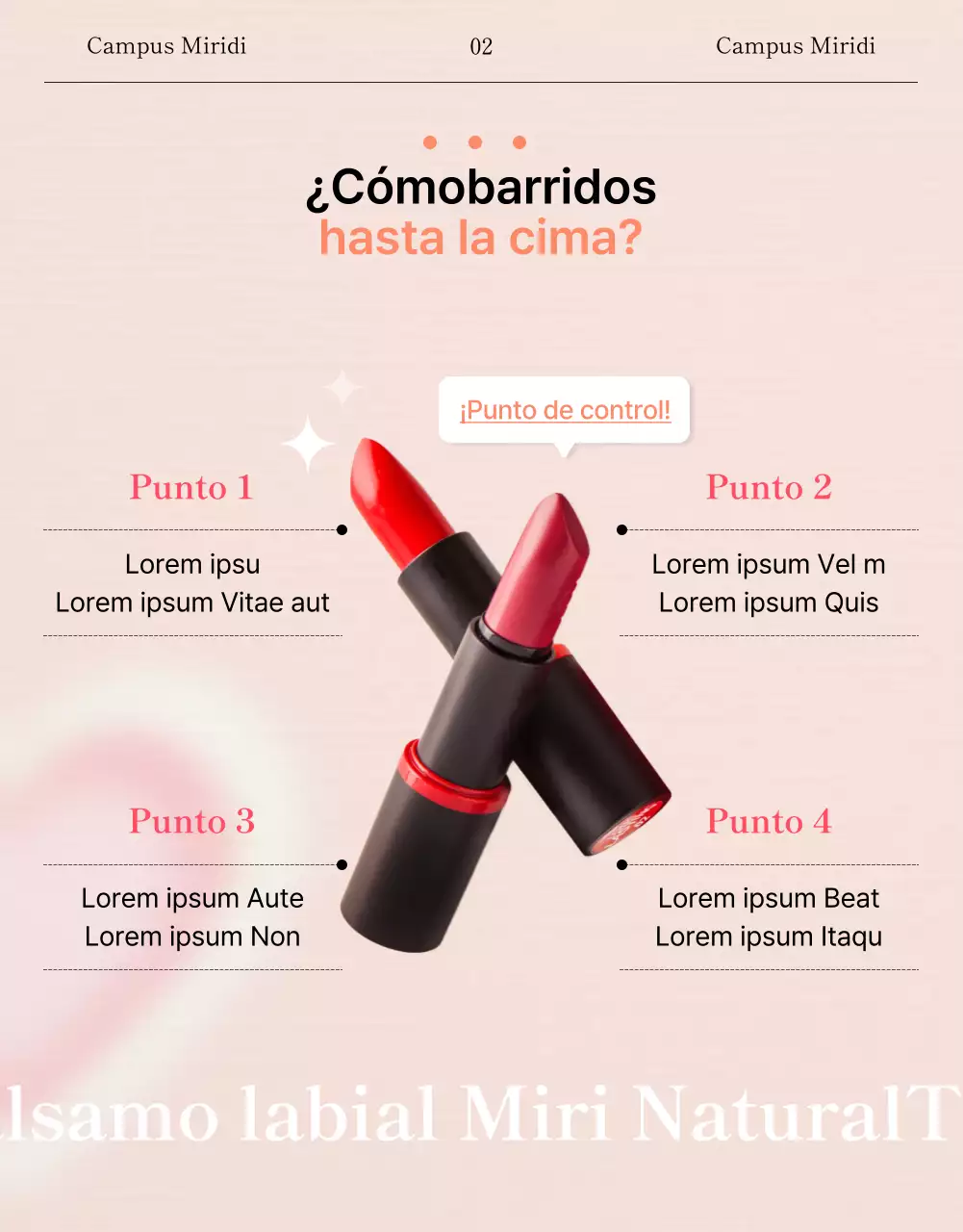 Página de lanzamiento de belleza en la que se destacan modelos de pintalabios rosas y conceptos de Instagram