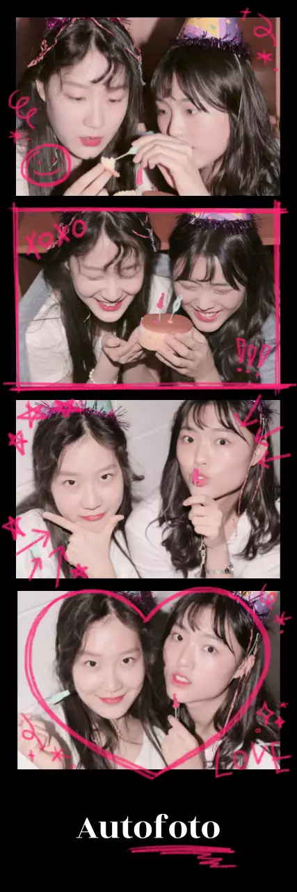 Marco conceptual graffiti adolescente negro y rosa para fotos en cuatricromía