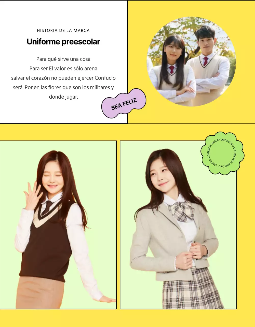 Más información sobre el alquiler de uniformes escolares coloridos y primaverales