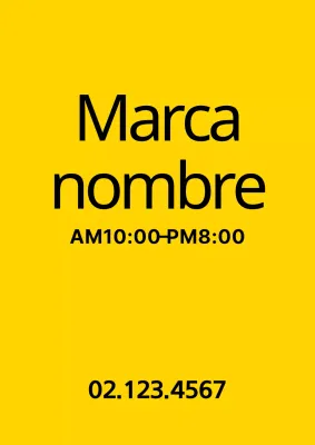 Una sencilla pieza promocional con texto en amarillo y negro