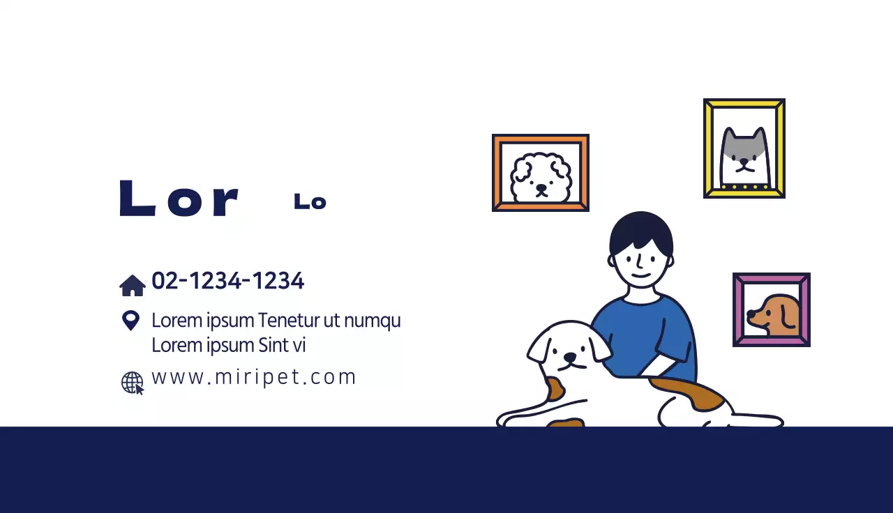 Ilustración azul lindo hospital de animales