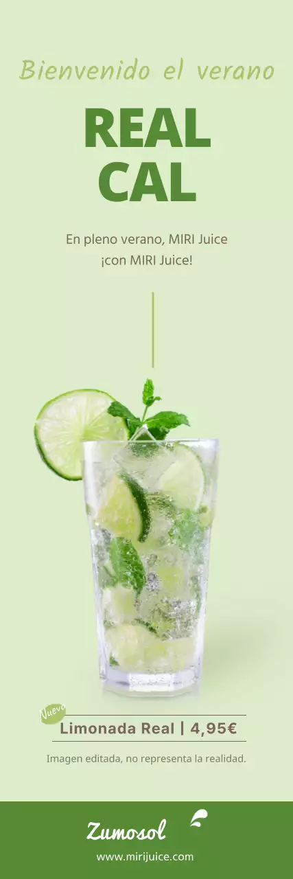 Banderola de limonada verde de verano