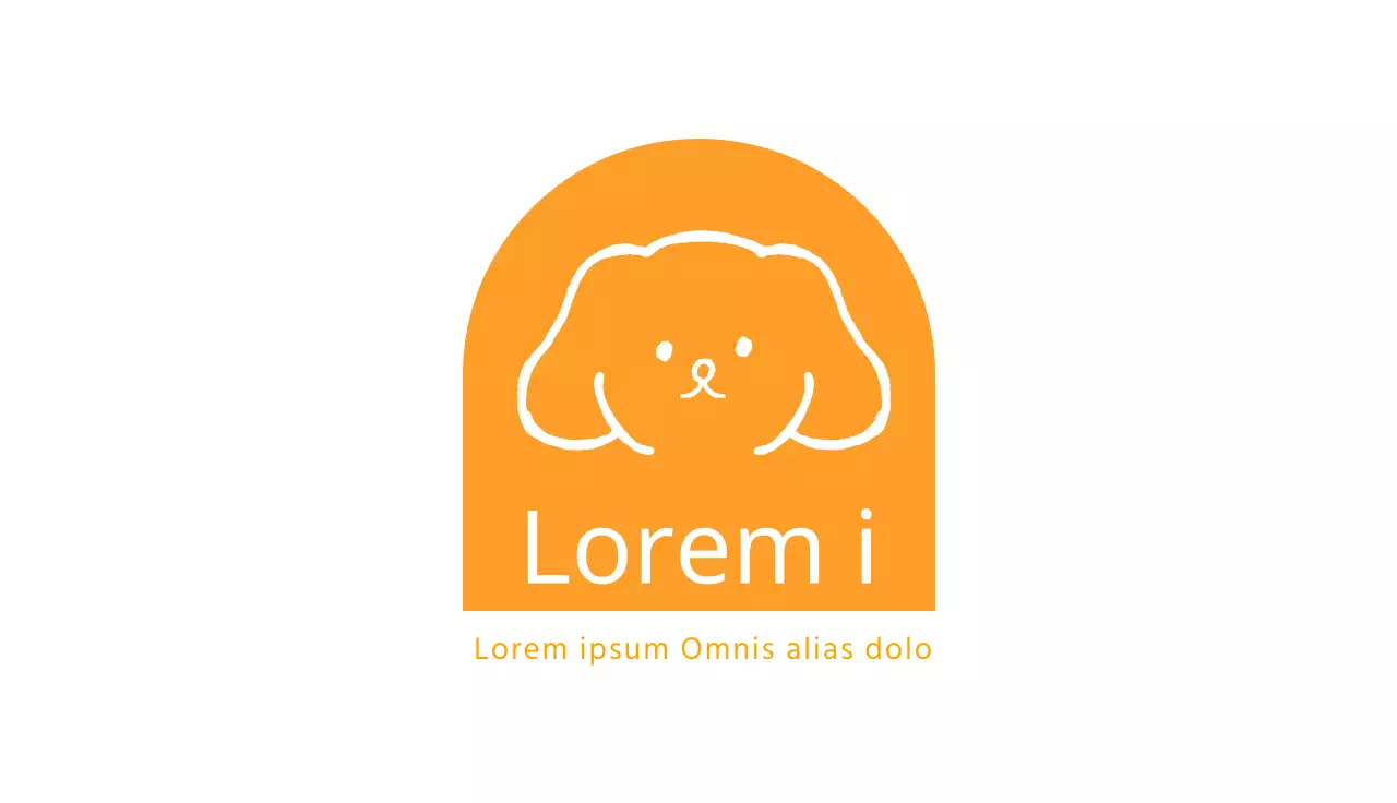 Simpática tarjeta de visita de cafetería para mascotas con ilustración de perro amarillo