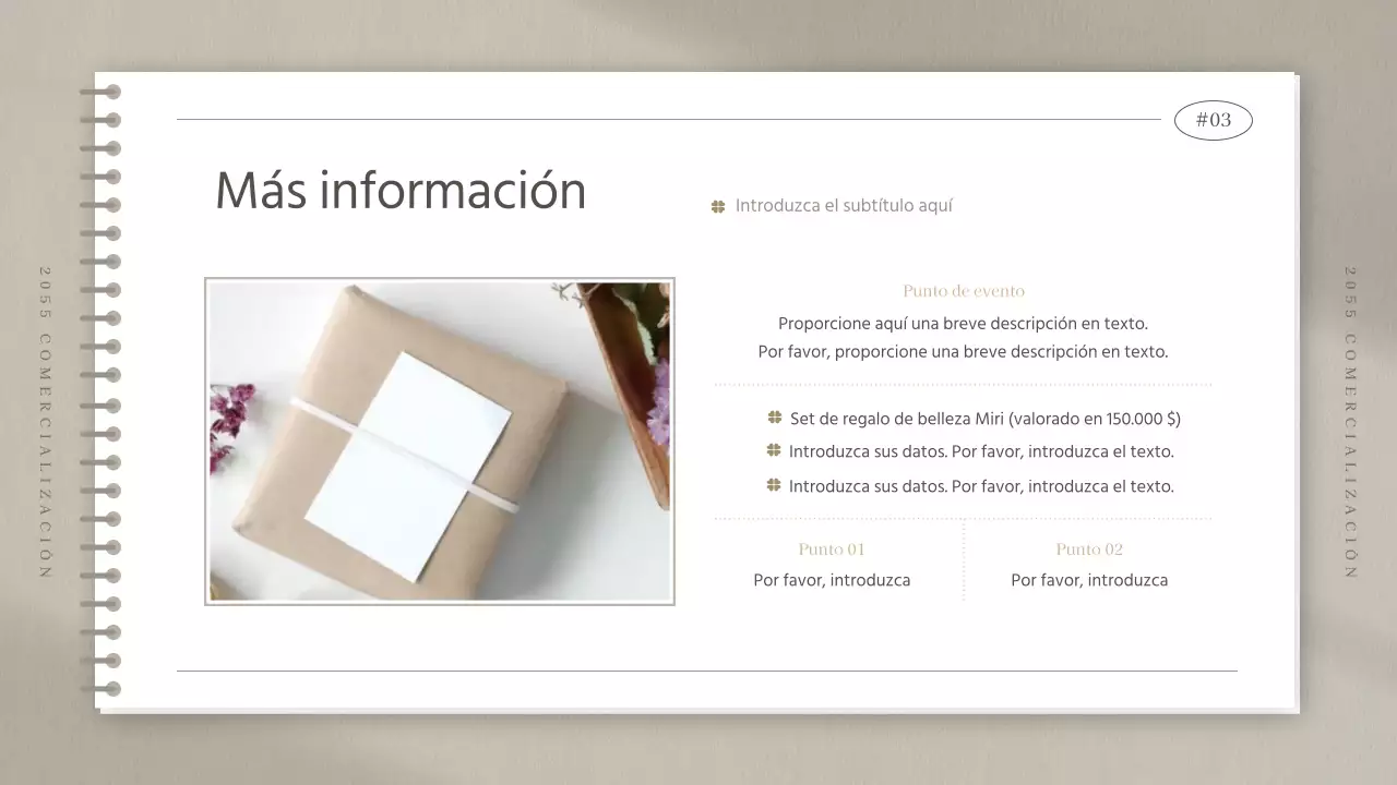 Actas de reuniones de estudios de marketing en forma de cuaderno beige sencillo